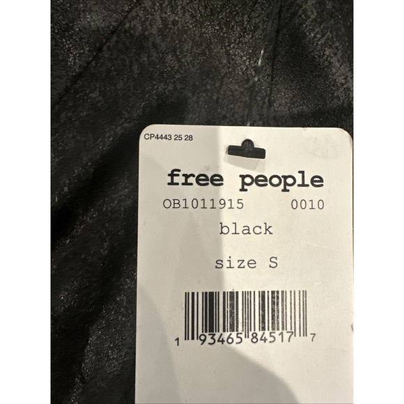 Free People Women Size Small Rumi Ruched Black Faux Leather Skirt Biker Chic - Picture 8 of 10